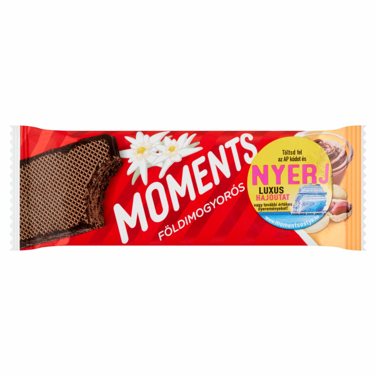 Képek - Moments kakaós bevonómasszába mártott, földimogyorós krémmel töltött ostyaszelet 45 g