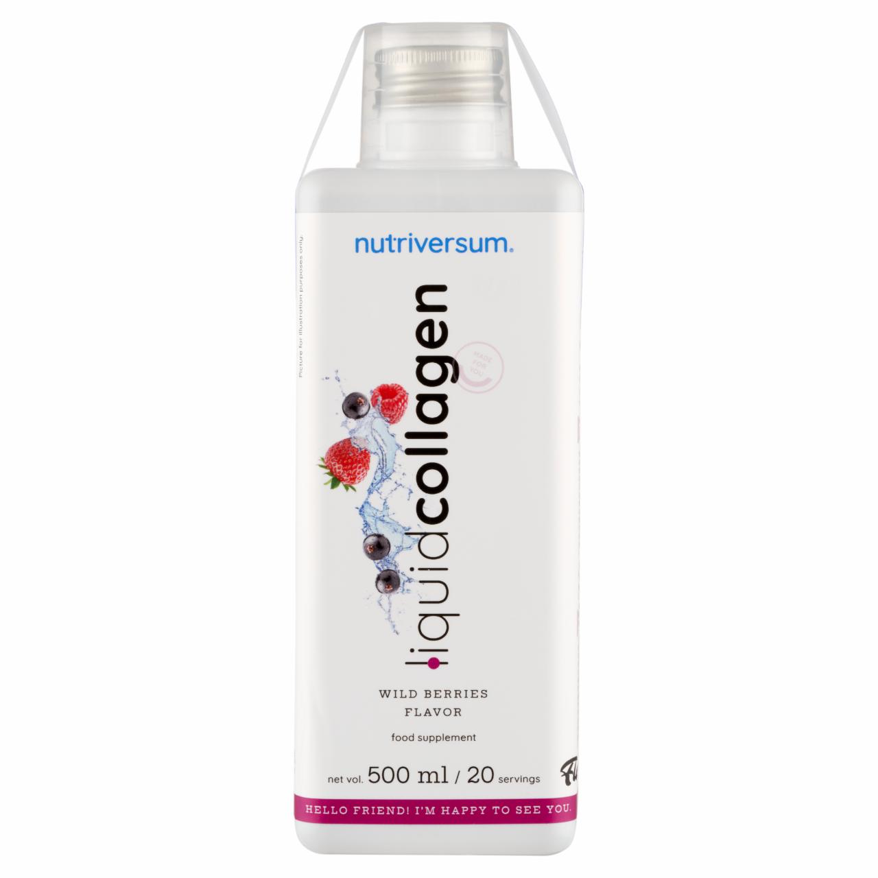 Képek - Nutriversum Flow erdei gyümölcs ízesítésű, kollagén-, glicin-, L-arginin tartalmú ital 500 ml