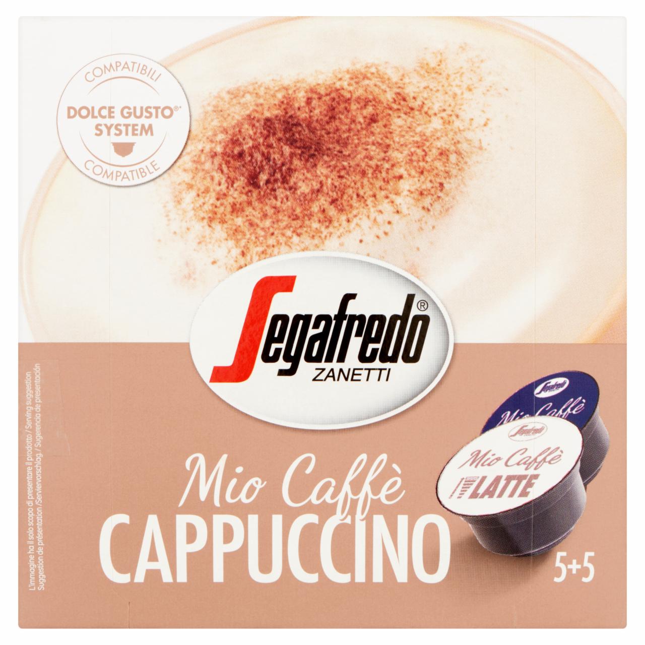 Képek - Segafredo Zanetti Mio Caffè Cappuccino őrölt pörkölt kávé és tejtermék kapszula 2 x 5 db 107,5 g