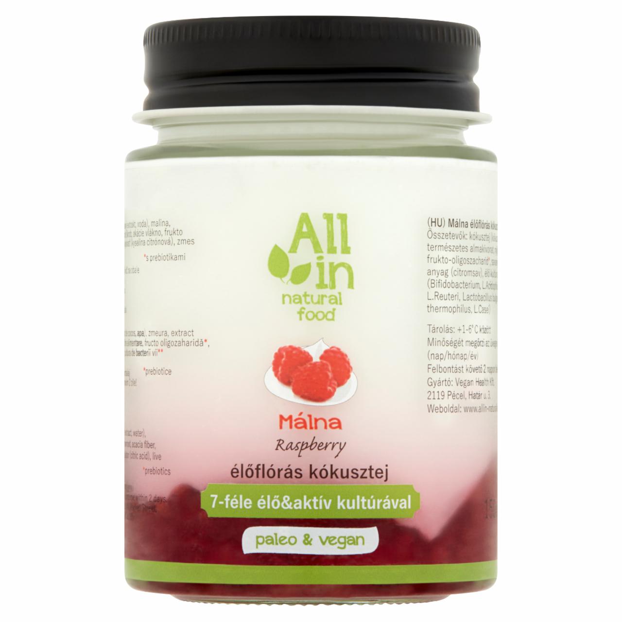 Képek - ALL IN natural food málna élőflórás kókusztej 150 ml