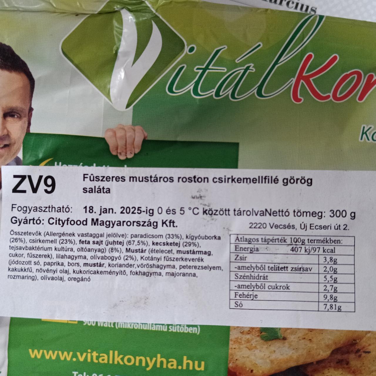 Képek - fűszeres mustáros roston csirkemell filé görög saláta Vitál konyha