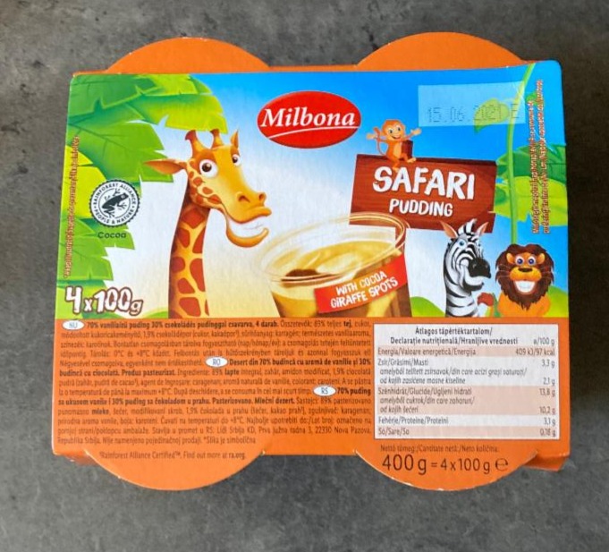 Képek - Safari vanília ízű puding Milbona