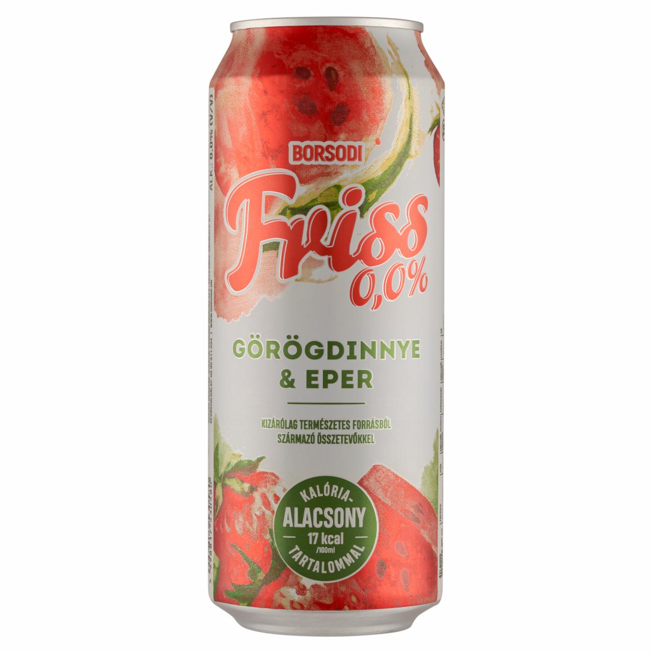 Képek - Borsodi Friss 0,0% görögdinnye-eper ízű ital és alkoholmentes világos sör keveréke 0,5 l