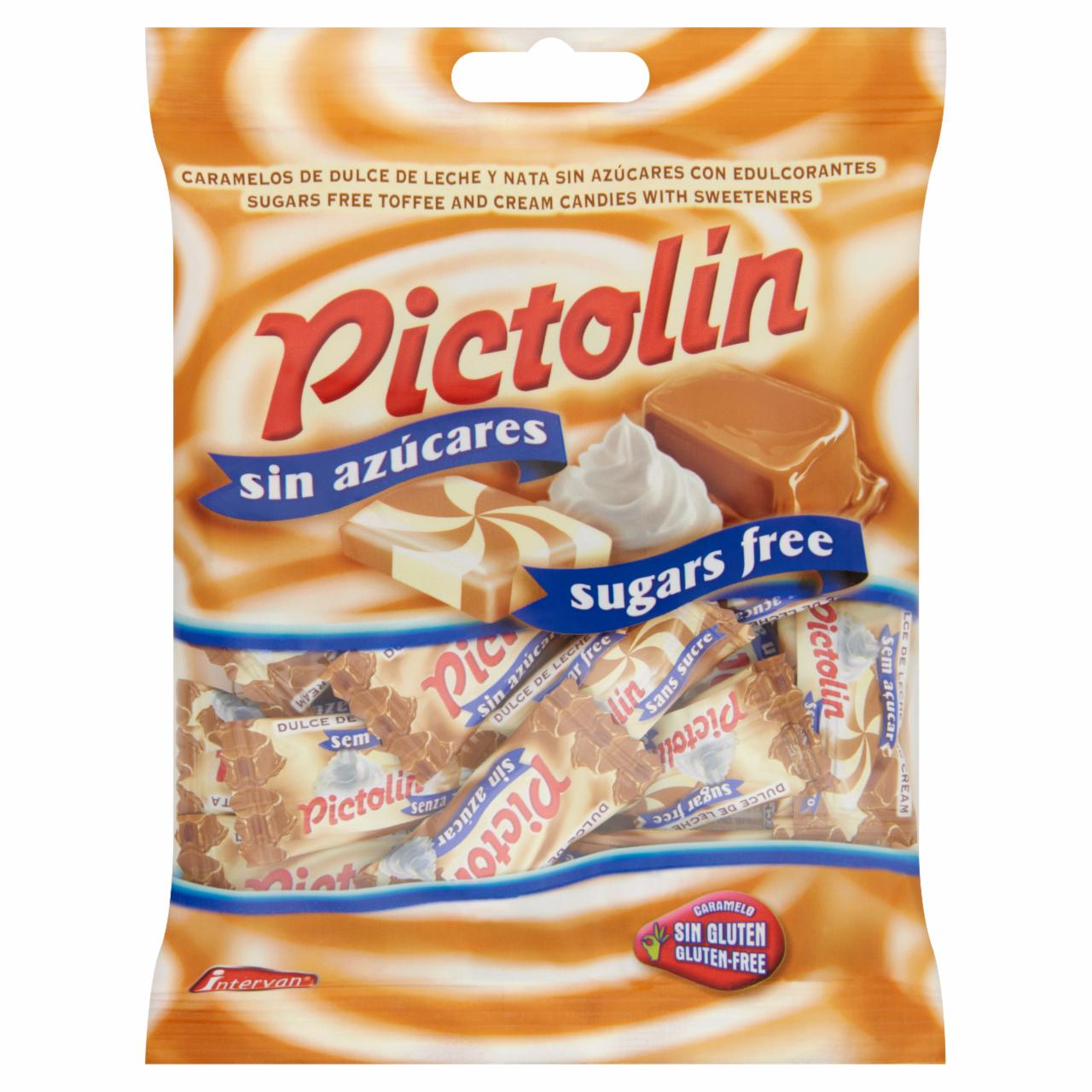 Képek - Pictolin karamell ízesítésű, cukormentes, tejszínes cukorka édesítőszerrel 65 g