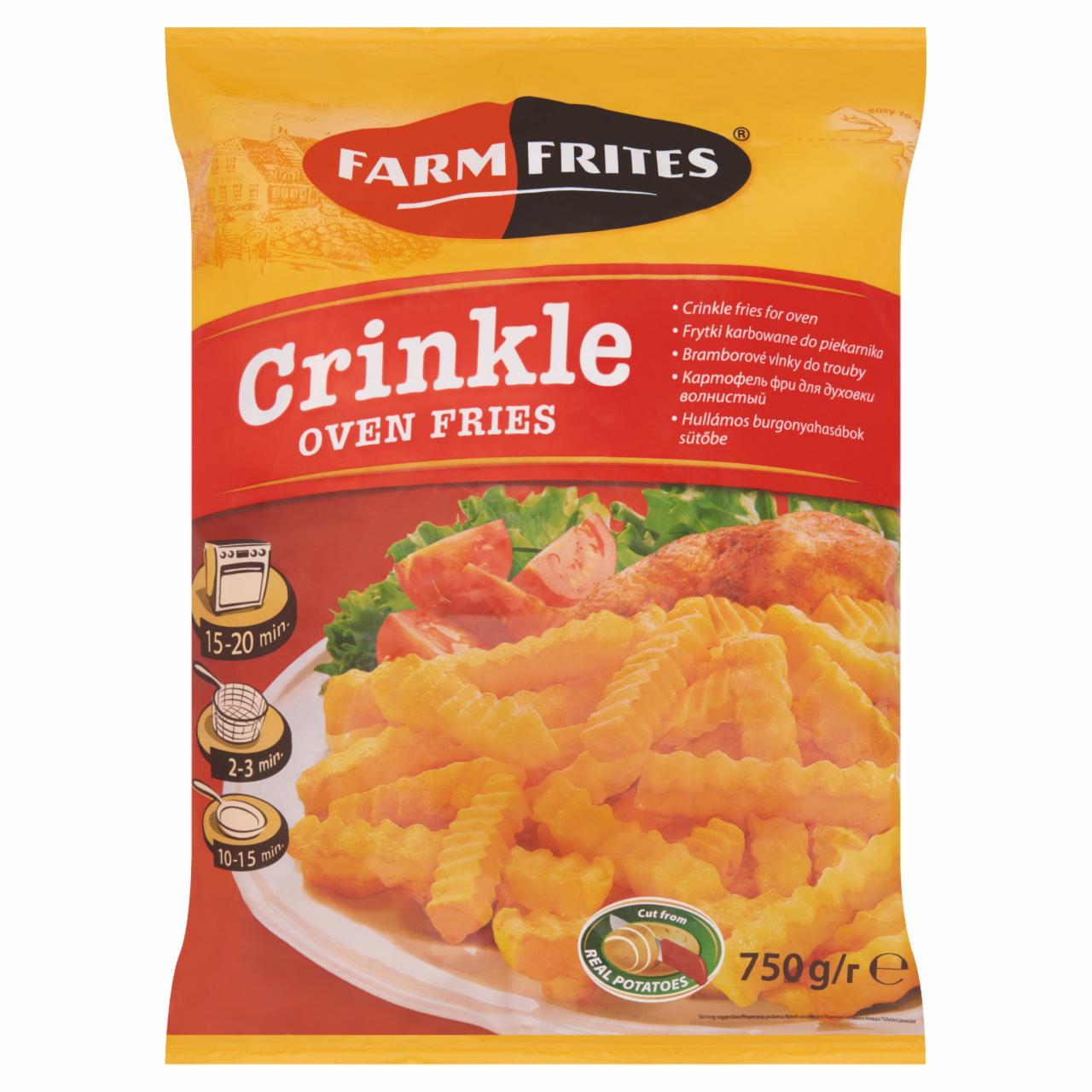 Képek - Farm Frites elősütött, gyorsfagyasztott félkész hullámos hasábburgonya sütőbe 750 g