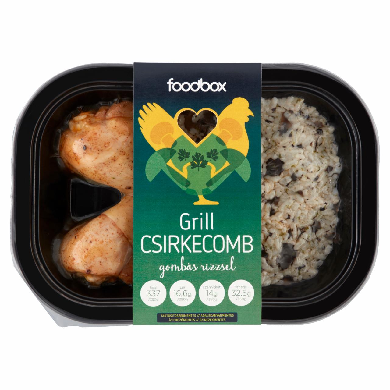 Képek - Foodbox grill csirkecomb gombás rizzsel 350 g