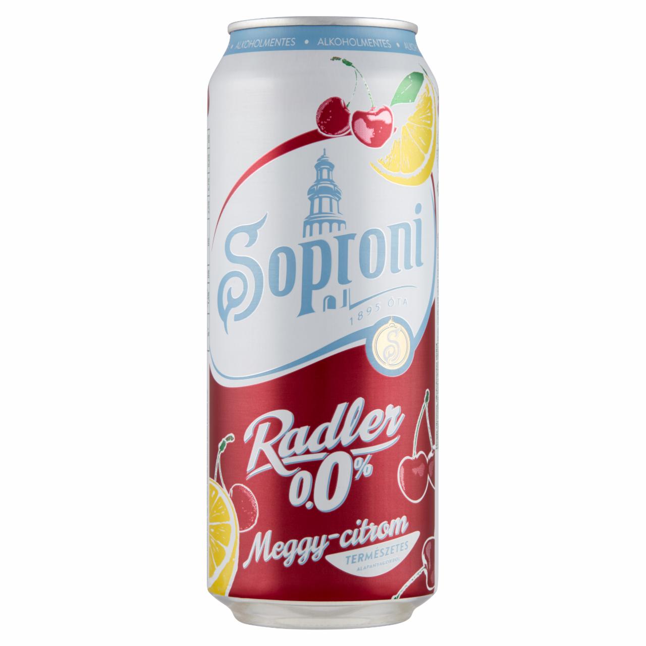 Képek - Soproni Radler meggy-citromos alkoholmentes sörital 0,5 l 