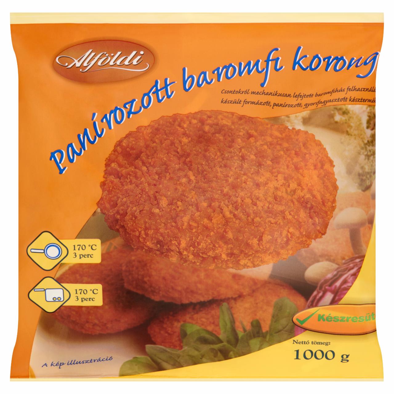 Képek - Alföldi gyorsfagyasztott panírozott baromfi korong 1000 g