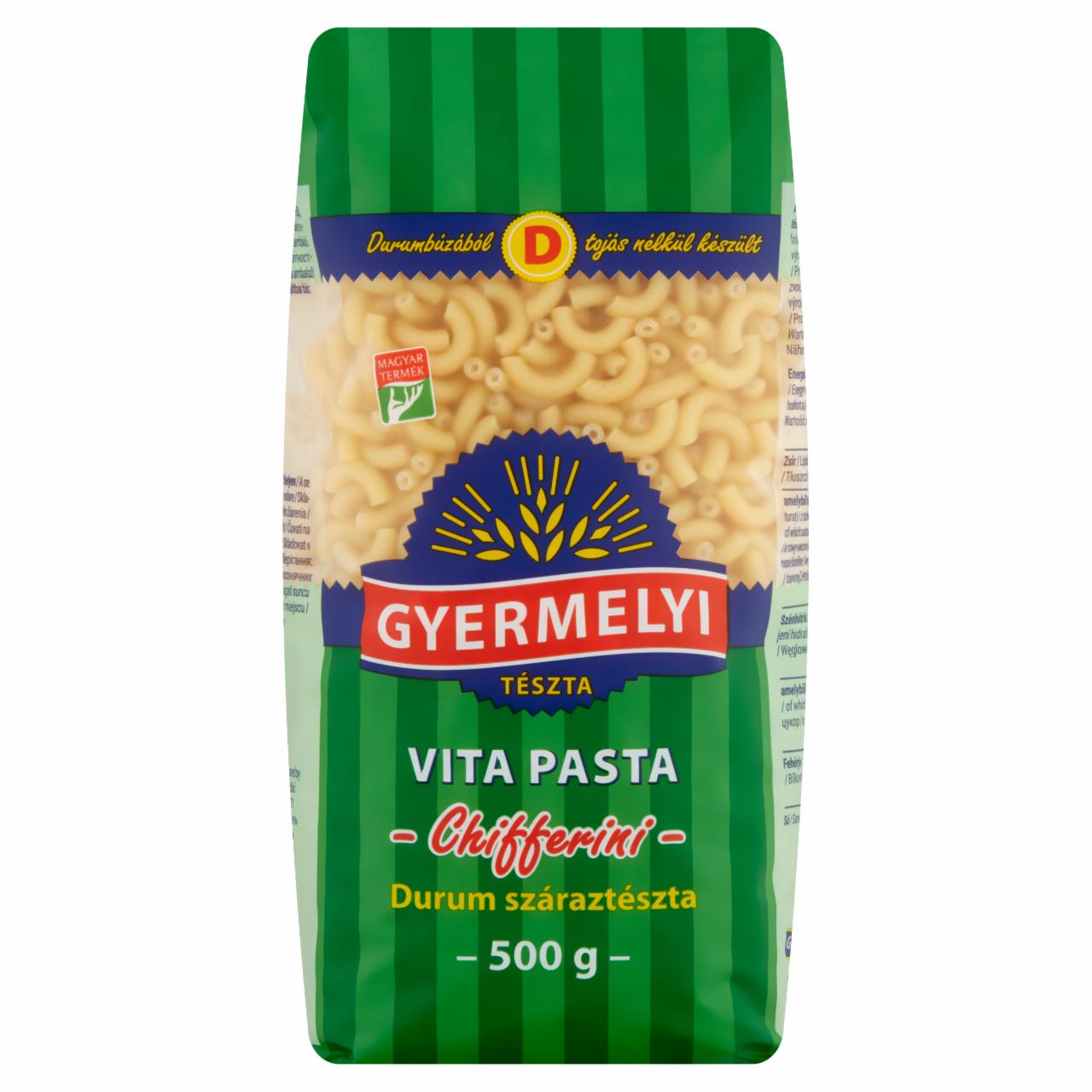 Képek - Gyermelyi Vita Pasta Chifferini durum száraztészta 500 g