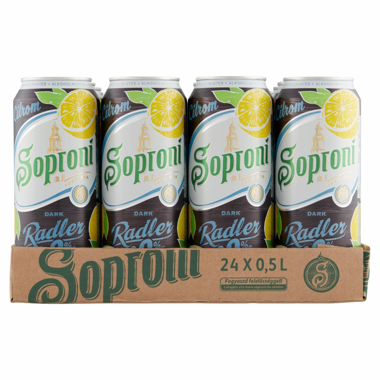 Képek - Soproni Radler Dark citromos alkoholmentes sörital karamell malátával 24 x 0,5 l tálca