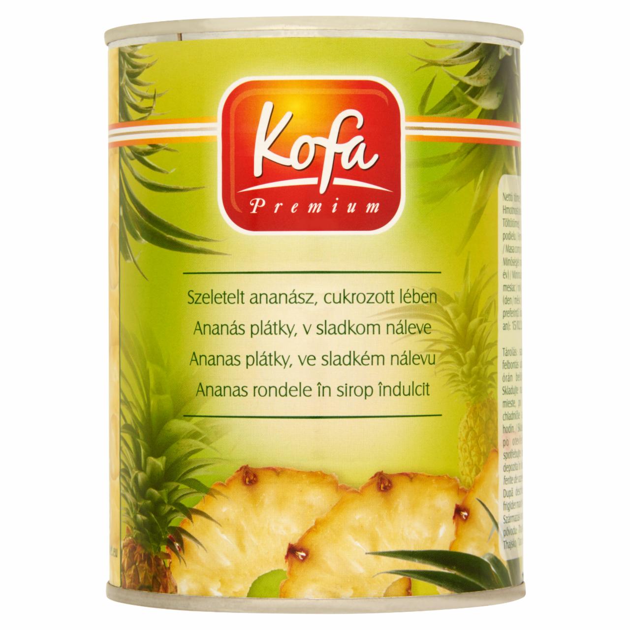 Képek - Kofa Premium szeletelt ananász cukrozott lében 565 g