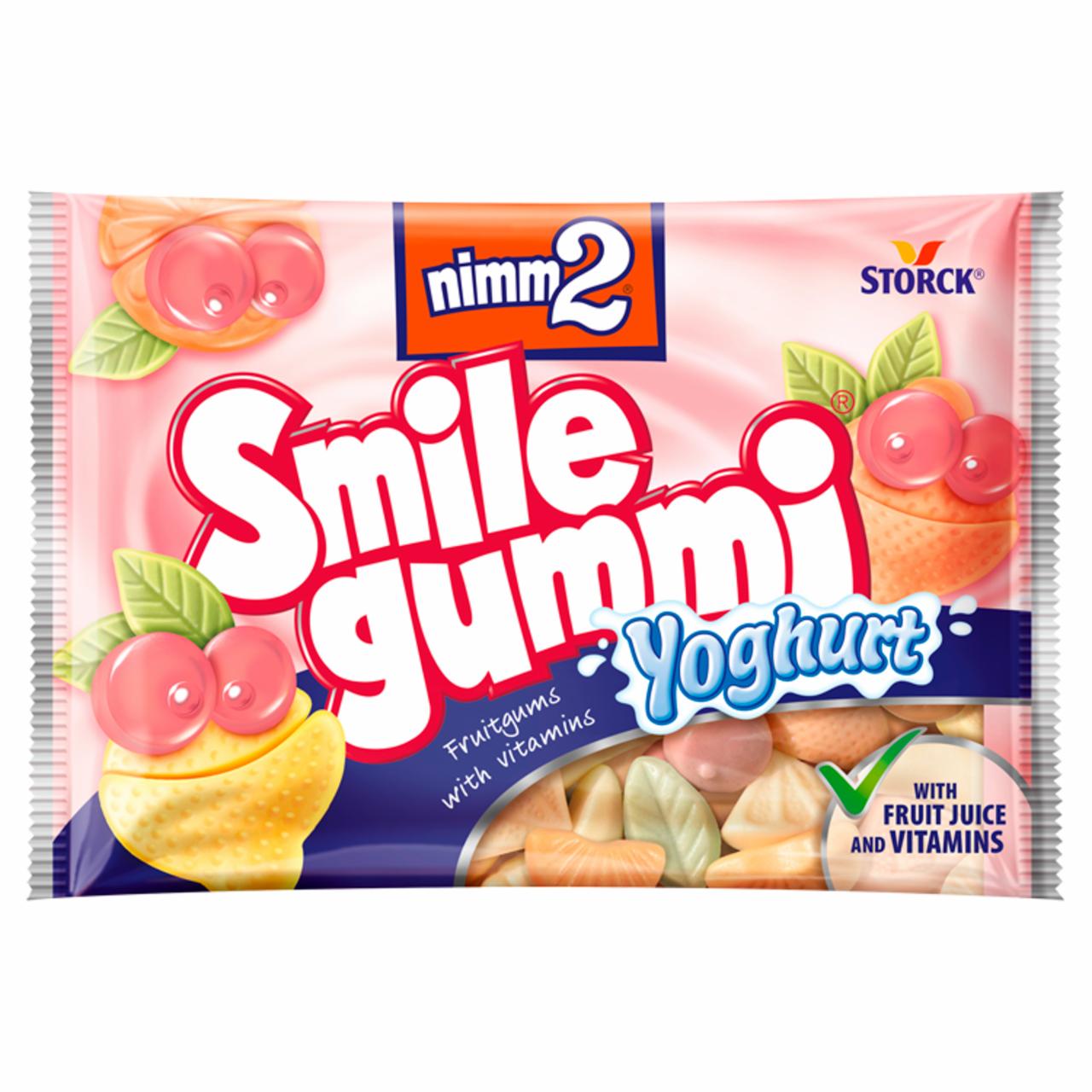 Képek - nimm2 Smilegummi Yoghurt vegyes gyümölcs ízű joghurtos gumicukorka vitaminokkal 100 g