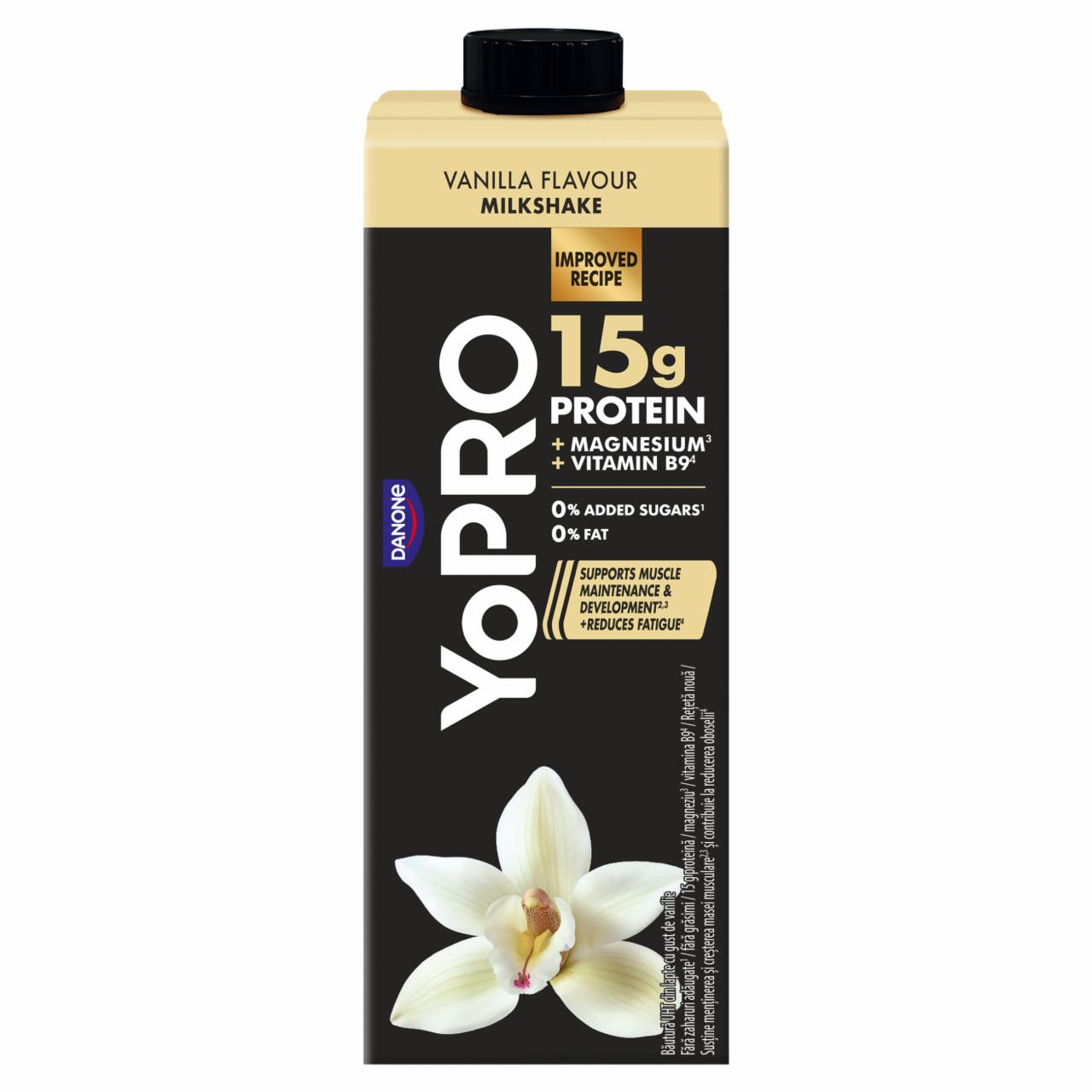 Képek - Danone YoPro UHT vaníliaízű sovány tejital, édesítőszerekkel, magnéziummal és folsavval 250 ml
