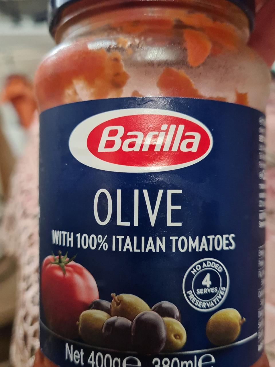 Képek - Barilla Olive paradicsomszósz zöld és fekete olívabogyóval 400 g
