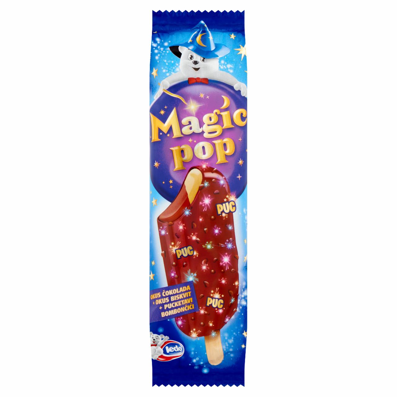 Képek - Ledo Magic Pop piskóta és csokoládé ízű jégkrém robbanó cukorkás csokoládé ízű bevonattal 75 ml