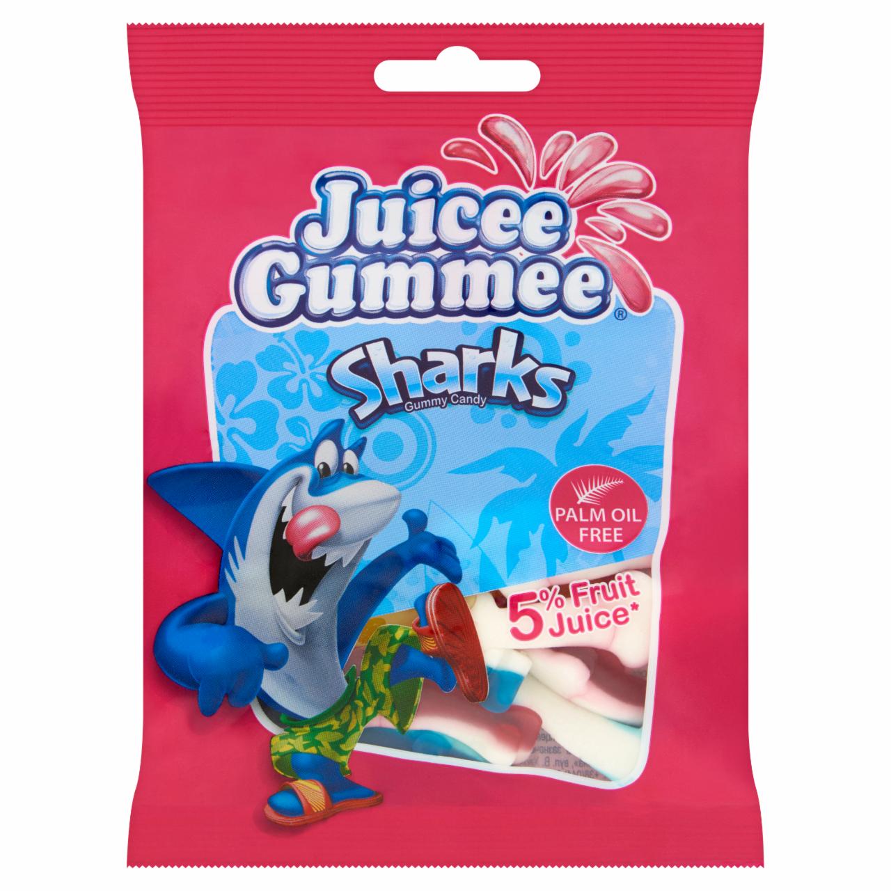 Képek - Juicee Gummee Sharks gyümölcsös ízű gumicukor 80 g