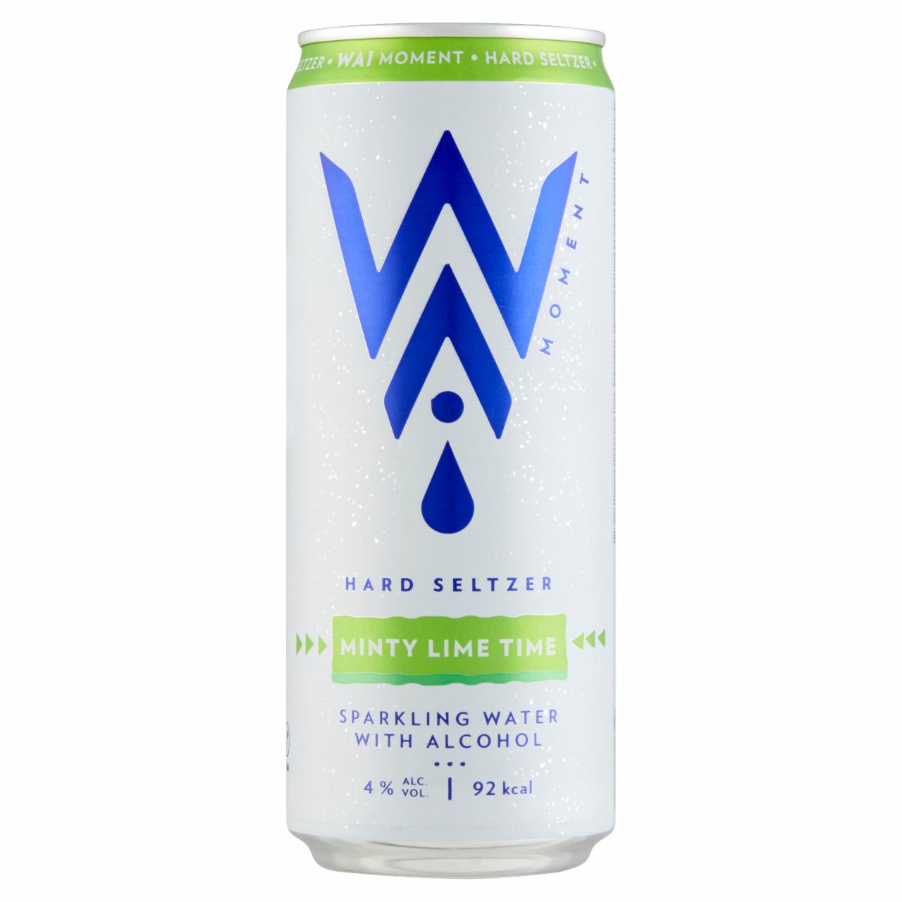 Képek - Wai Moment Hard Seltzer Minty Lime Time lime & menta ízű szénsavas, alkoholos ital 4% 330 ml