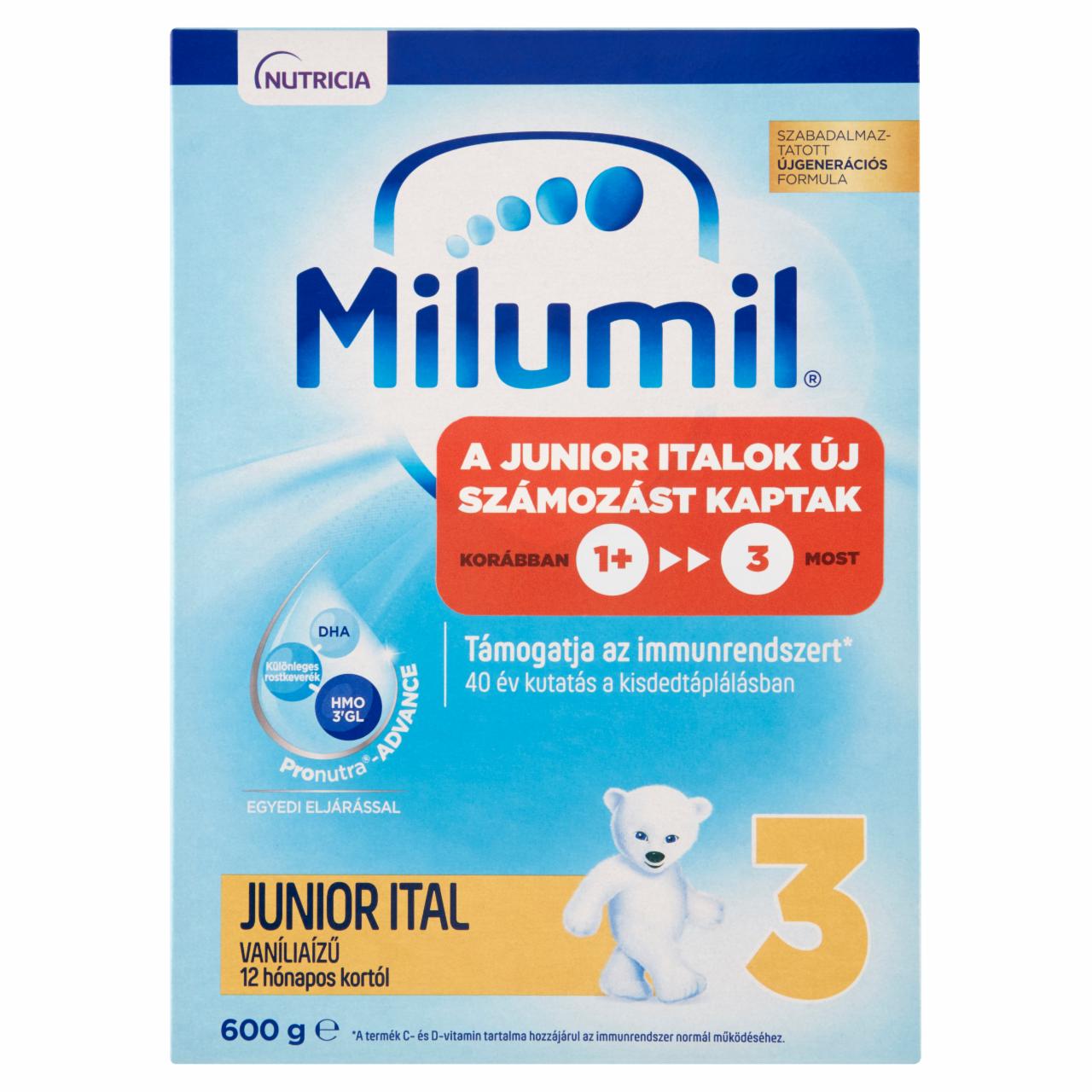 Képek - Milumil Nutri-Biotik 3 Junior vaníliaízű tejalapú italpor 12 hó+ 600 g