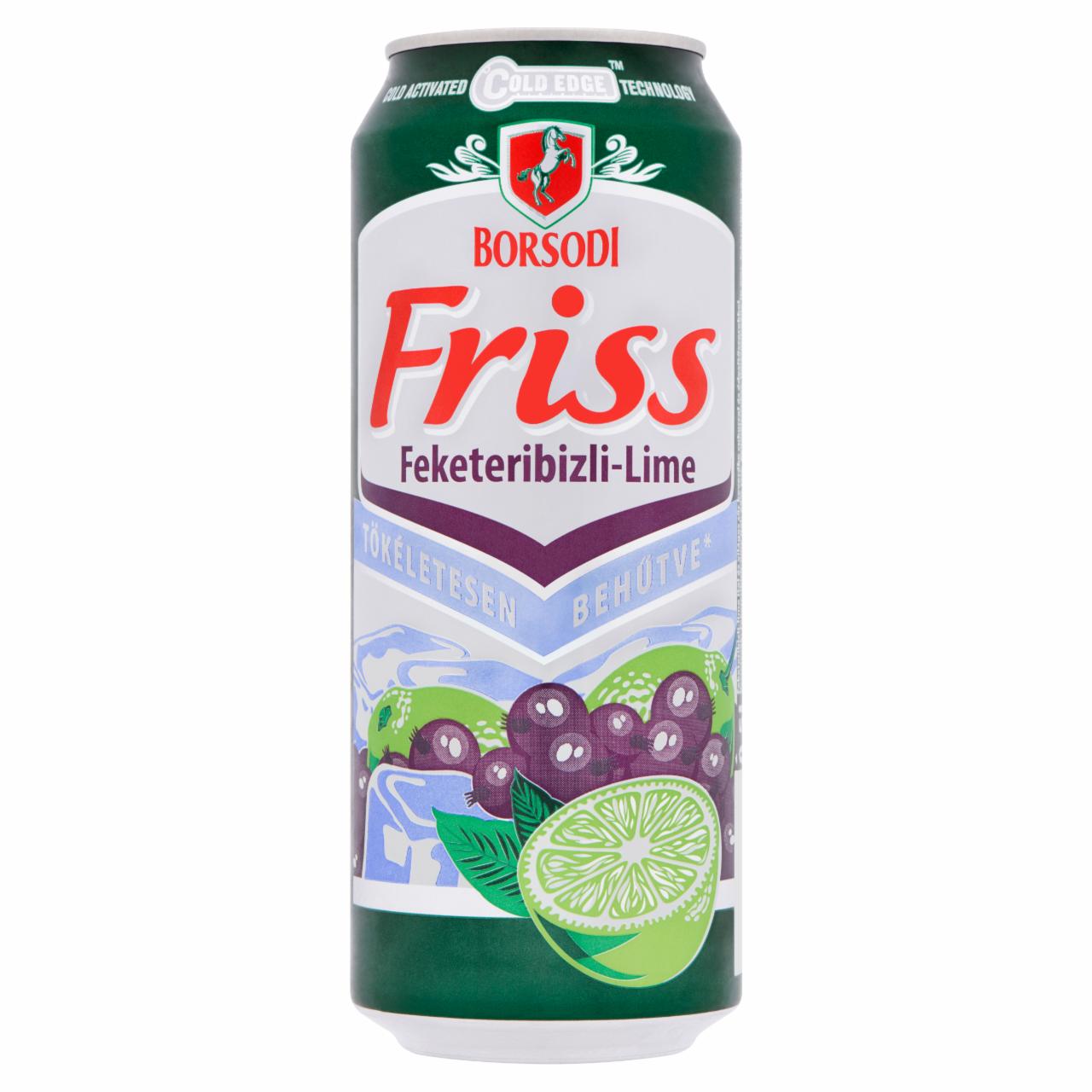 Képek - Borsodi Friss feketeribizli-lime ital és világos sör keveréke cukorral & édesítőszerekkel 1,5% 0,5 l