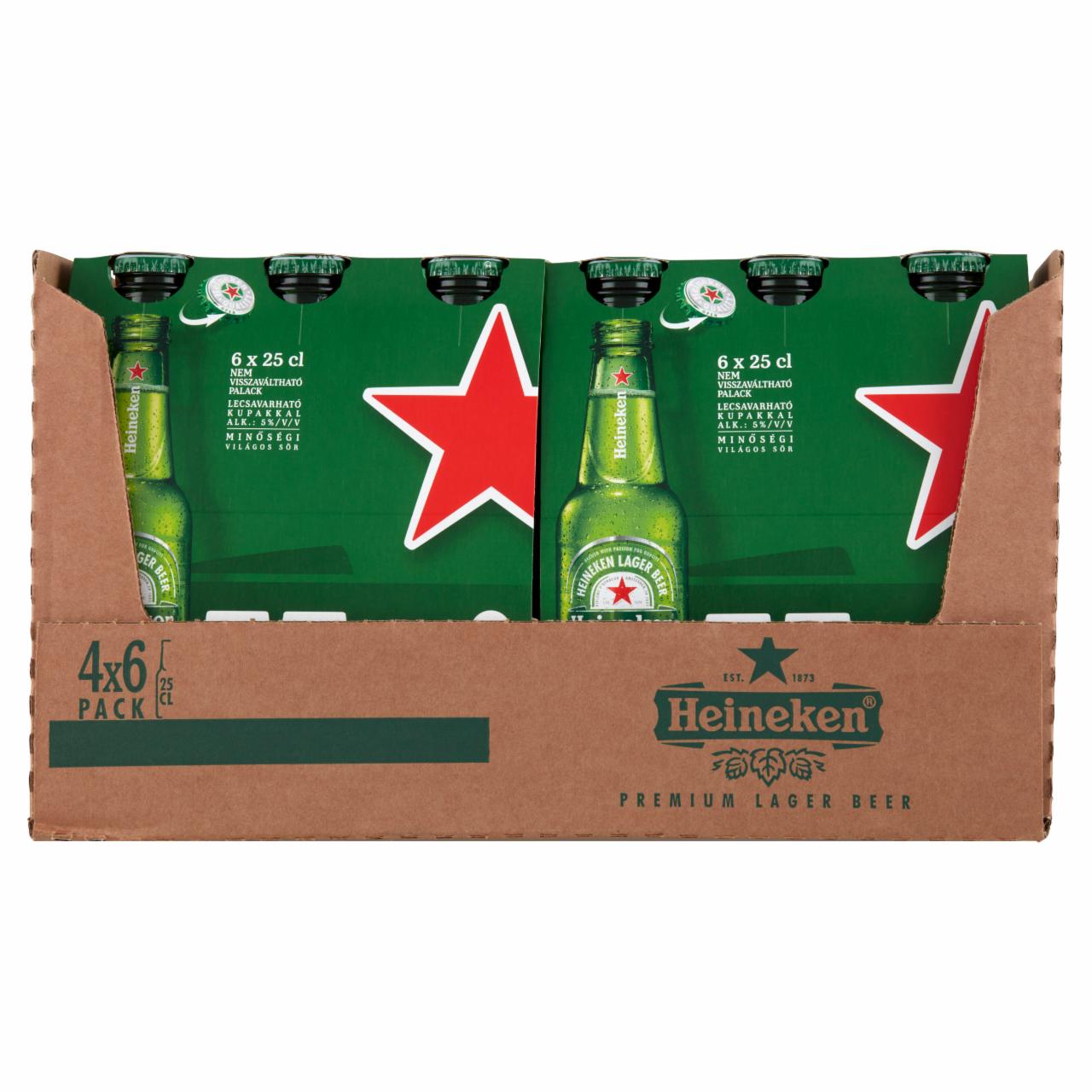 Képek - Heineken minőségi világos sör 5% 24 x 0,25 l tálca