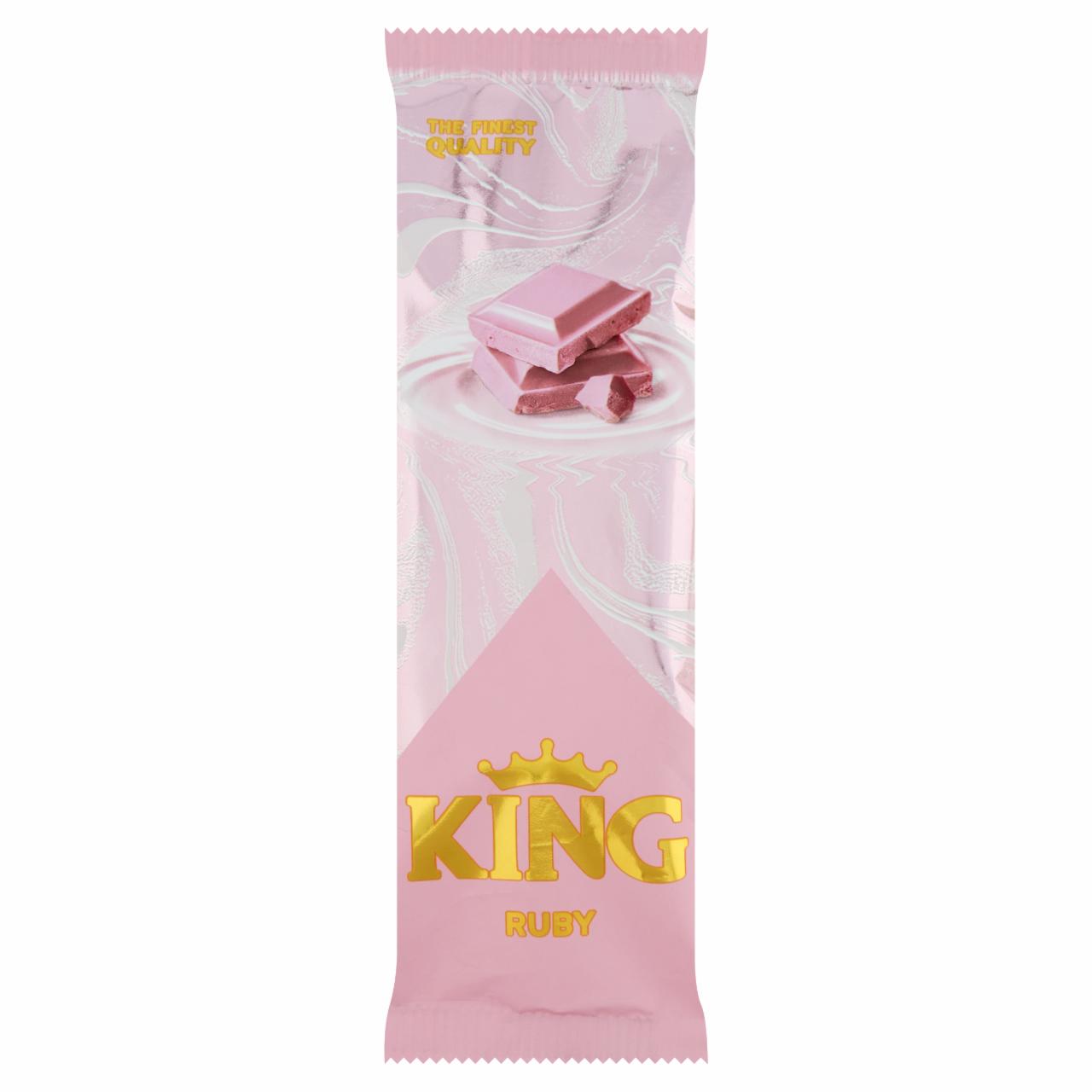 Képek - King Ruby mandulás jégkrém tejcsokoládés töltelékkel, tejcsokoládé bevonattal 90 ml