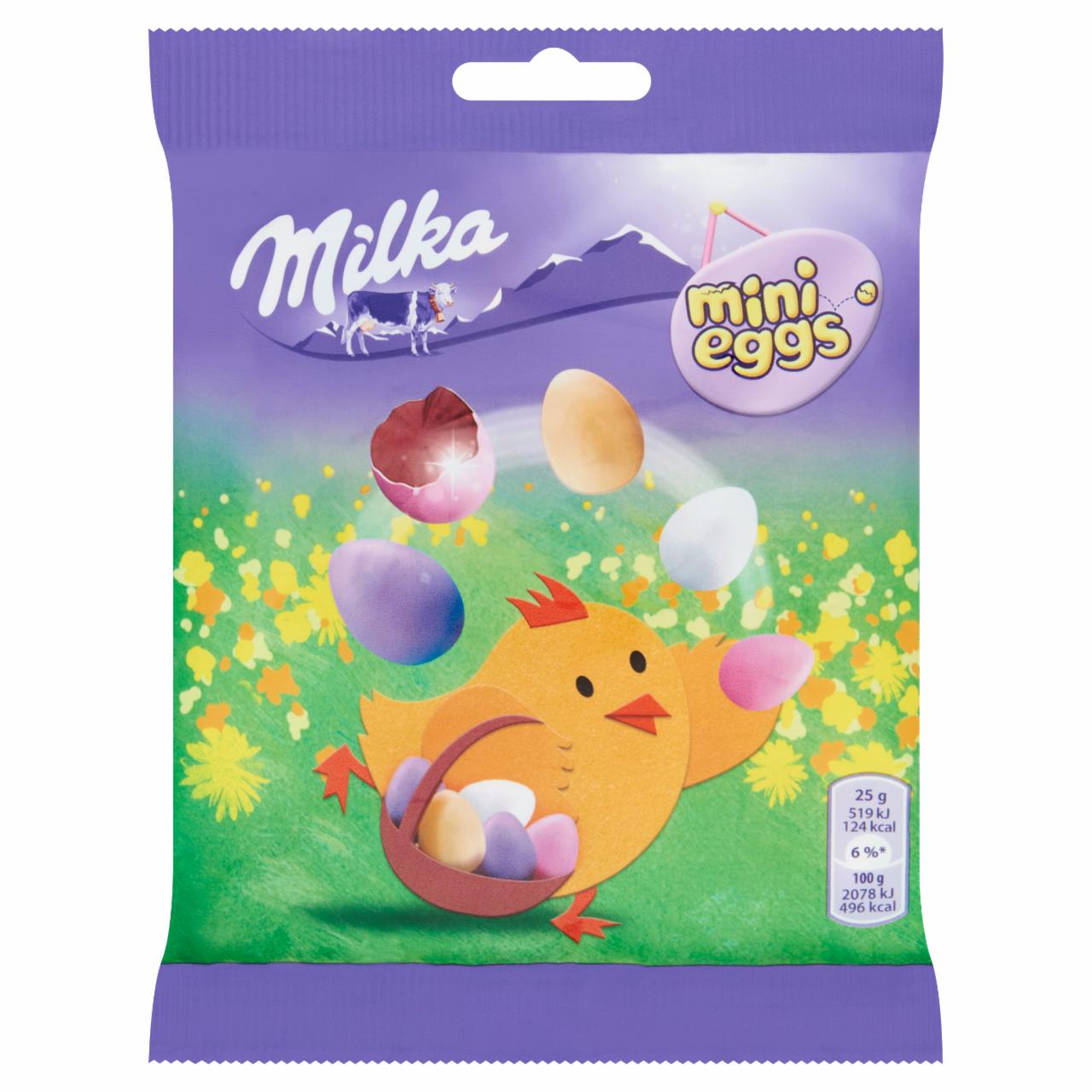 Képek - Milka Mini Eggs drazsé tojások alpesi tejcsokoládéval töltve 100 g