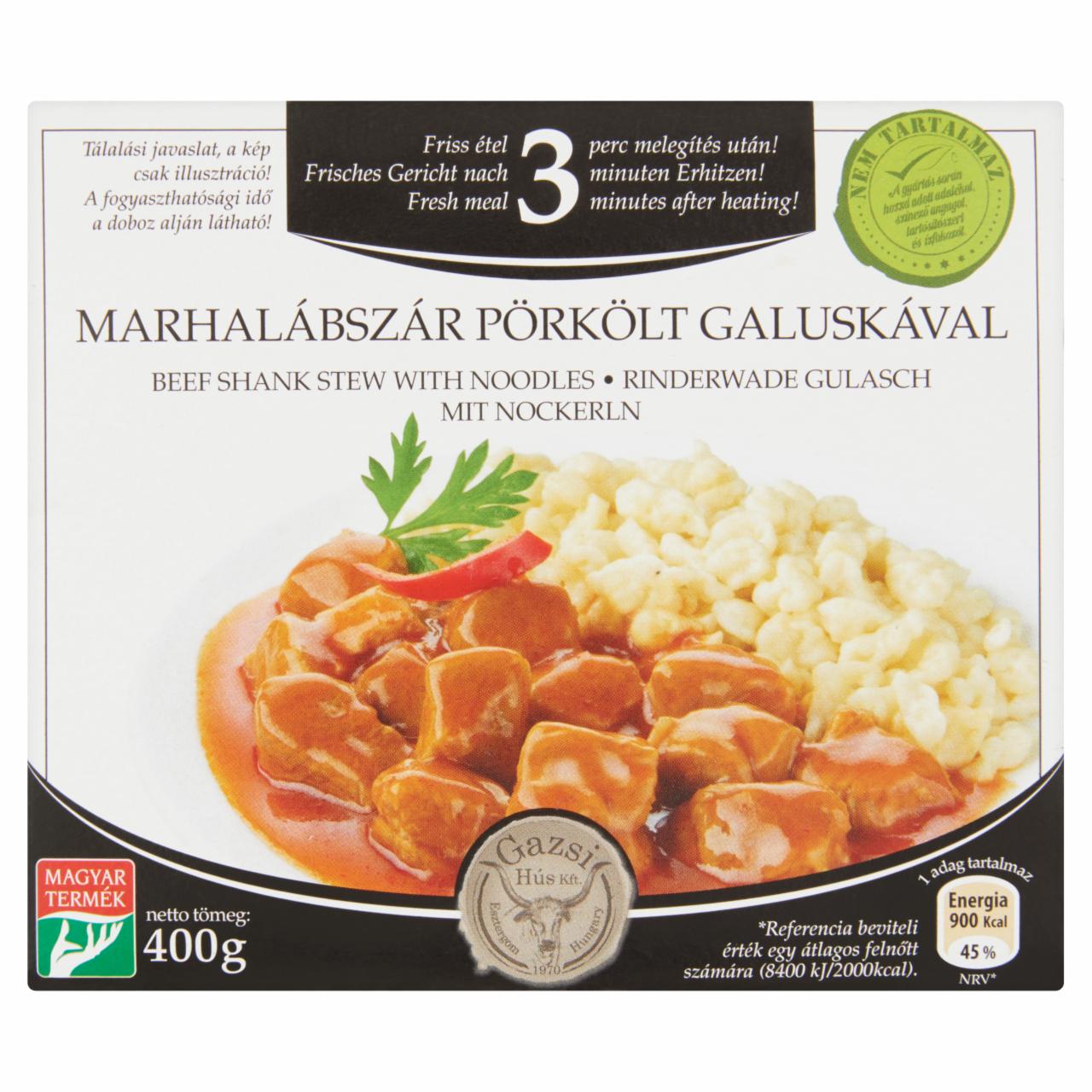 Képek - Gazsi marhalábszár pörkölt galuskával 400 g