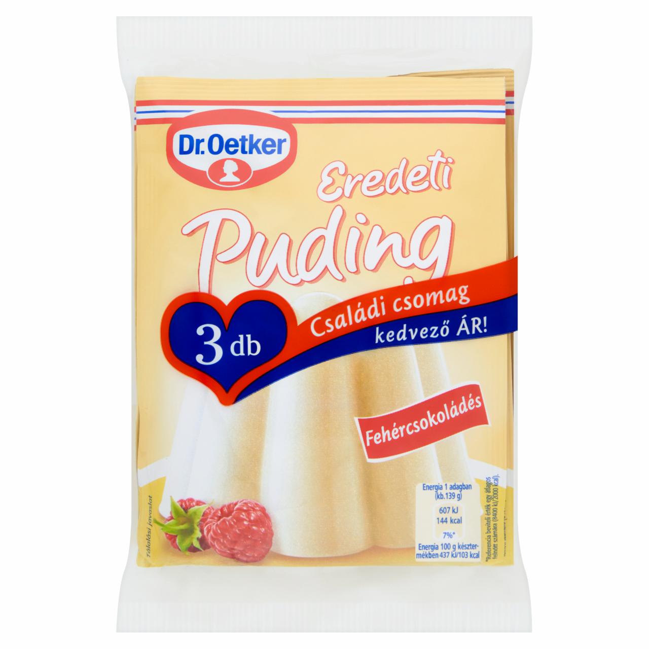 Képek - Dr. Oetker Eredeti Puding fehércsokoládés pudingpor 3 x 46 g