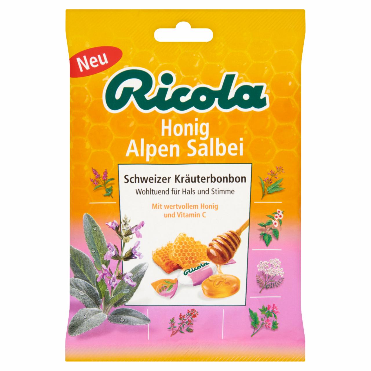 Képek - Ricola mézes-zsályás svájci gyógynövény cukorkák 75 g