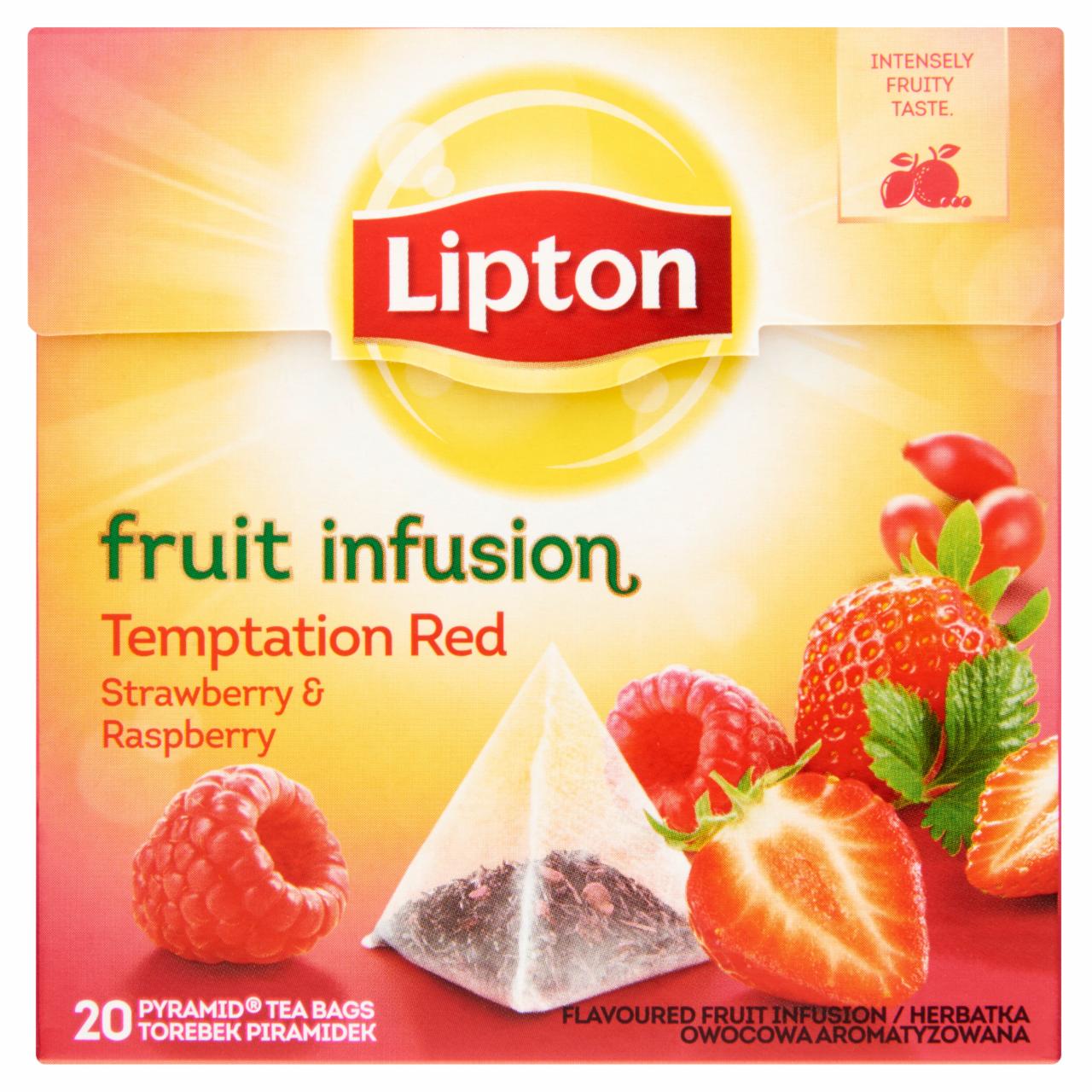 Képek - Lipton eper-málna gyümölcstea 20 piramis filter