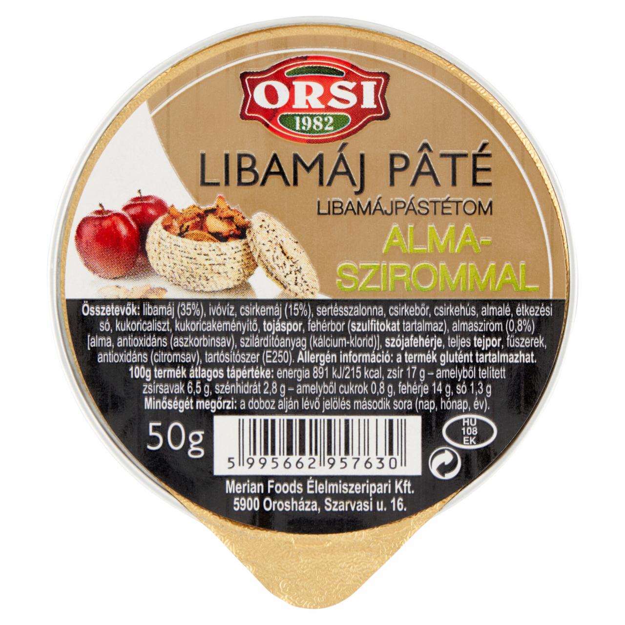 Képek - Orsi libamájpástétom almaszirommal 50 g
