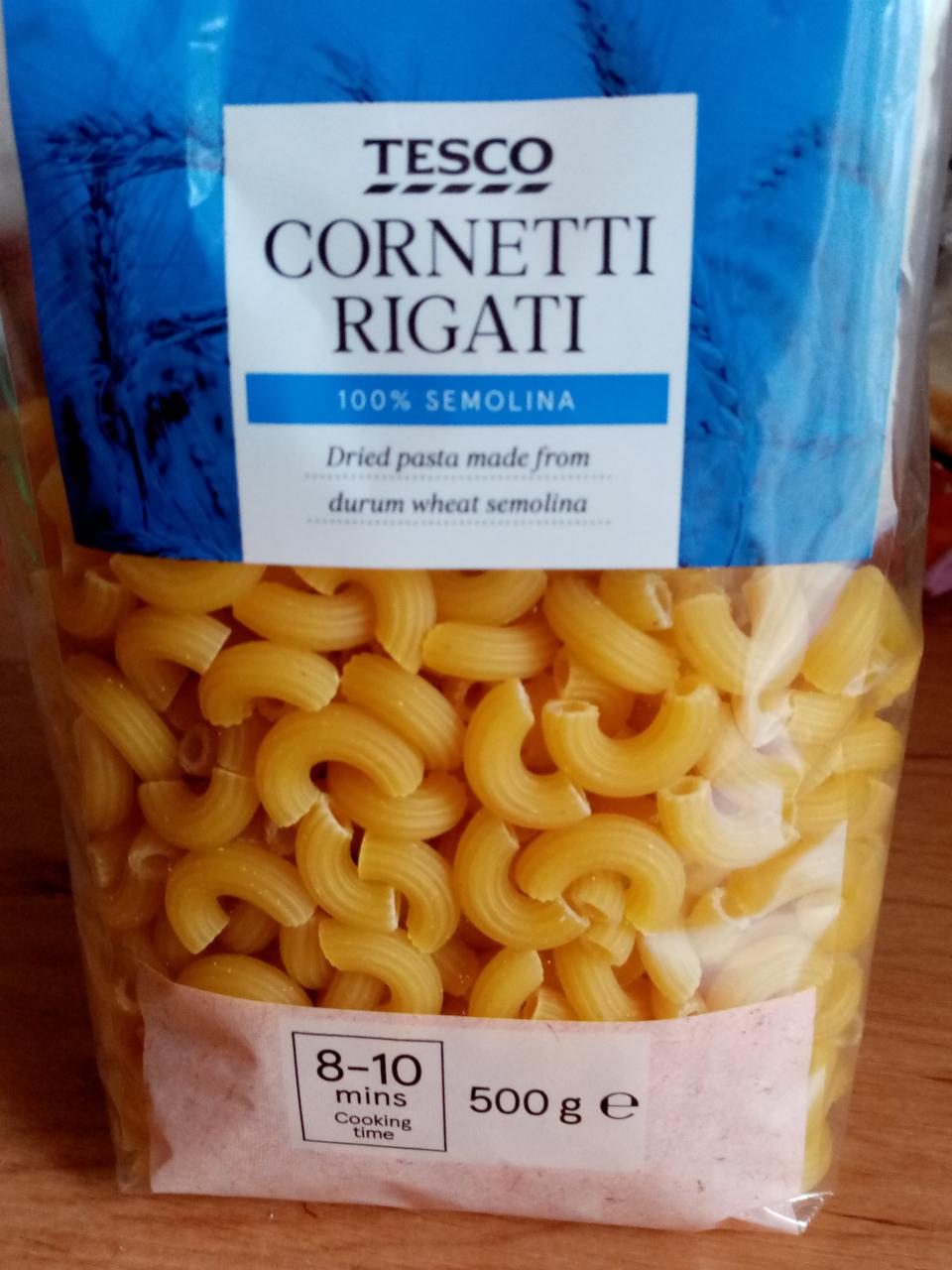 Képek - Cornetti Rigati durum száraztészta Tesco