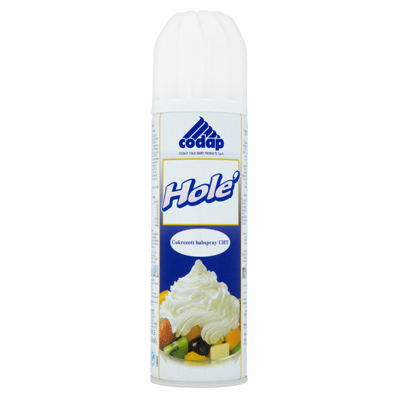 Képek - Holé UHT cukrozott mix habspray 250 g