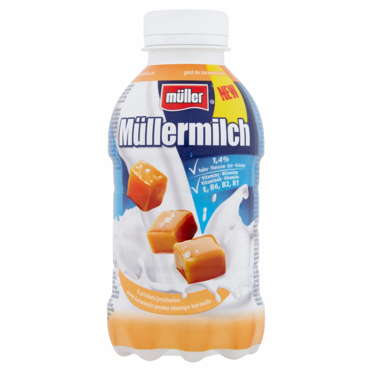 Képek - Müller Müllermilch sós-karamell ízesítésű zsírszegény tejital 377 ml