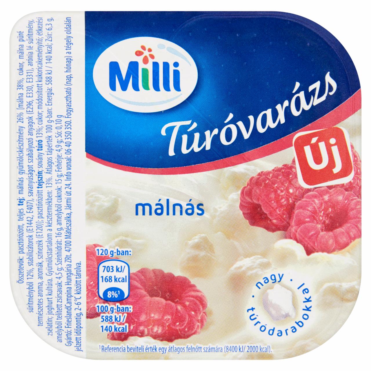 Képek - Milli Túróvarázs málnás desszert 120 g