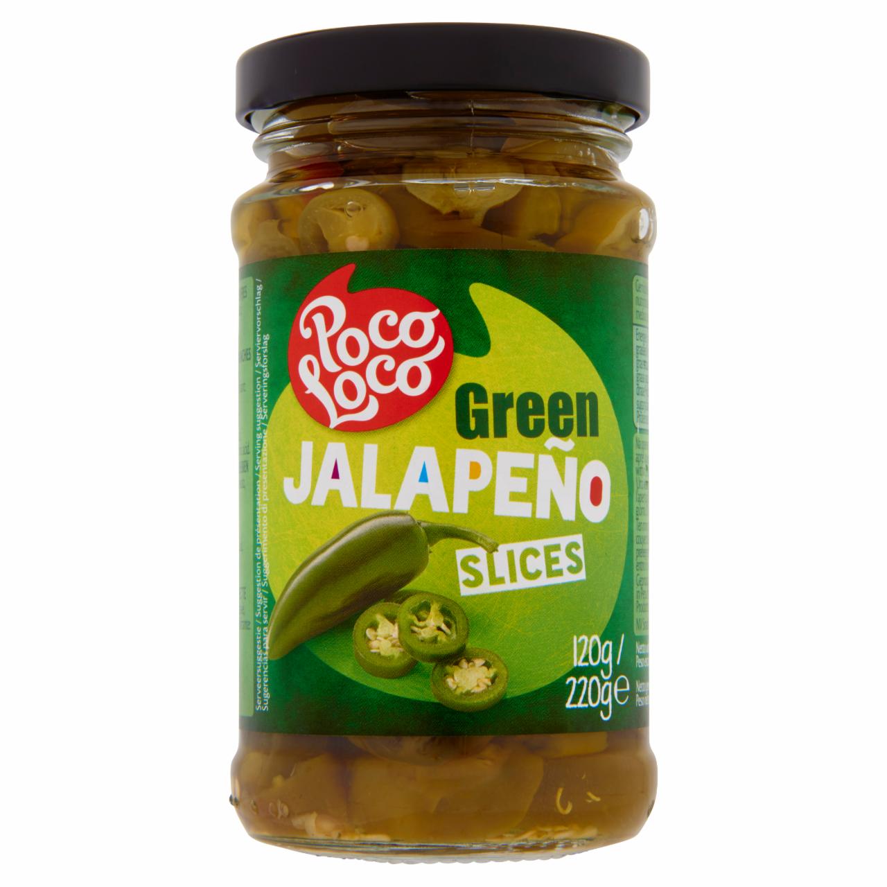 Képek - Poco Loco szeletelt csípős zöld jalapeño paprika 220 g