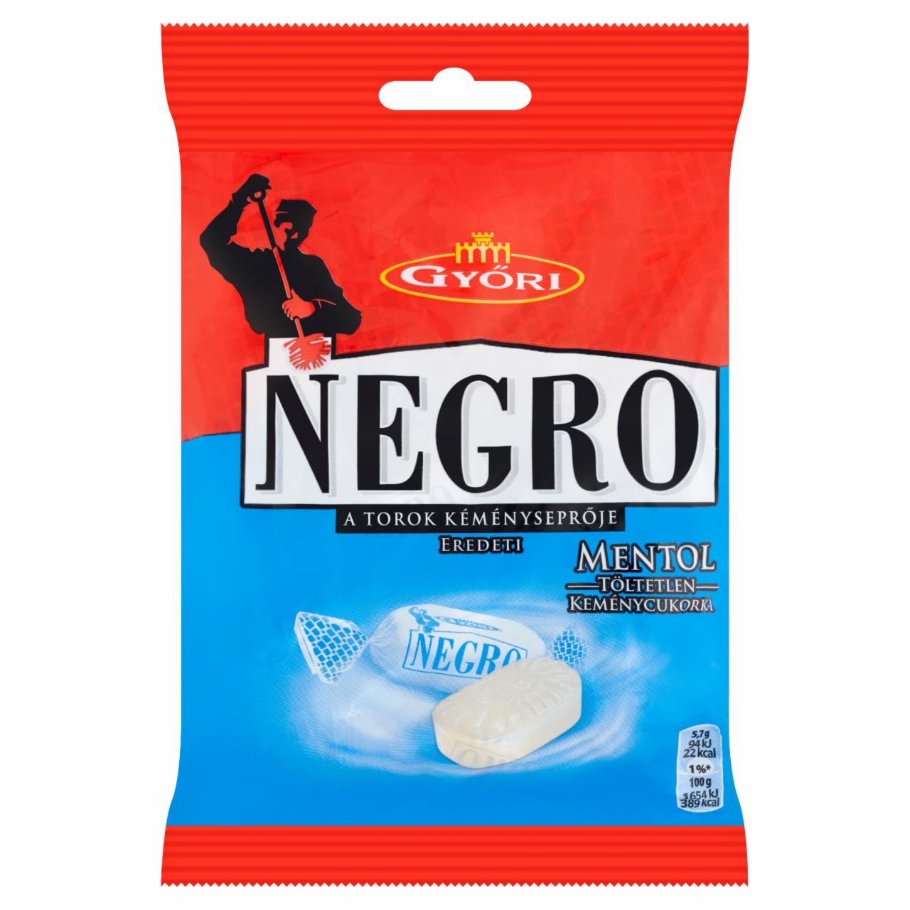 Képek - Győri Negro mentol ízű töltetlen keménycukorka 79 g
