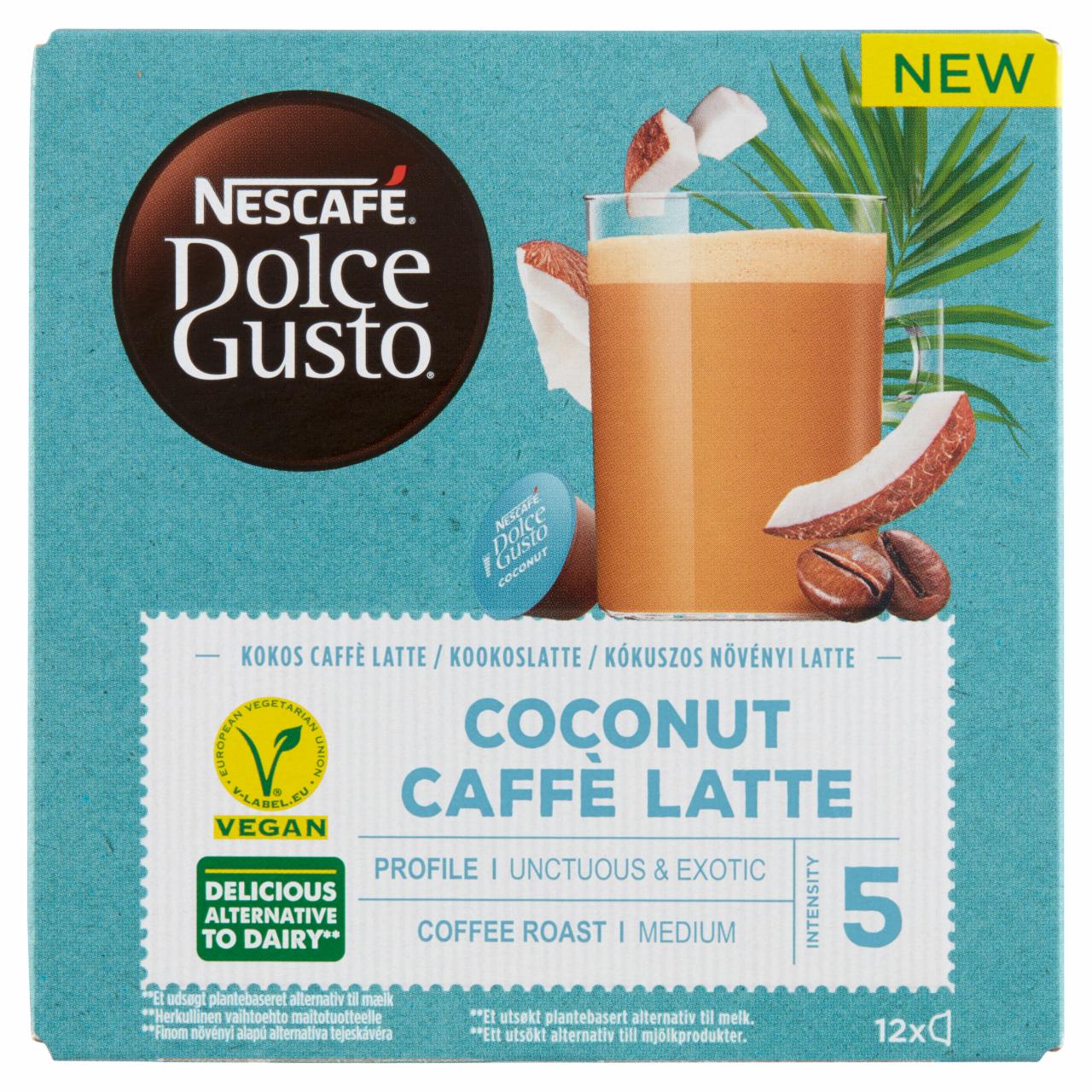 Képek - NESCAFÉ Dolce Gusto Coconut Caffé Latte kókuszos vegán kávékapszula 12 db/12 csésze 116,4 g