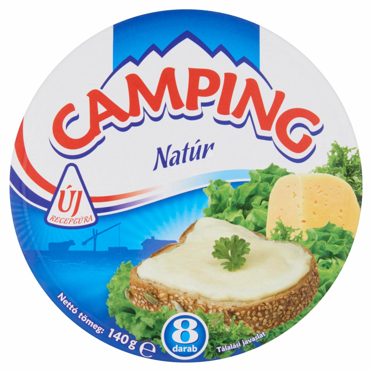 Képek - Camping natúr kenhető, zsírdús ömlesztett sajt 8 db 140 g