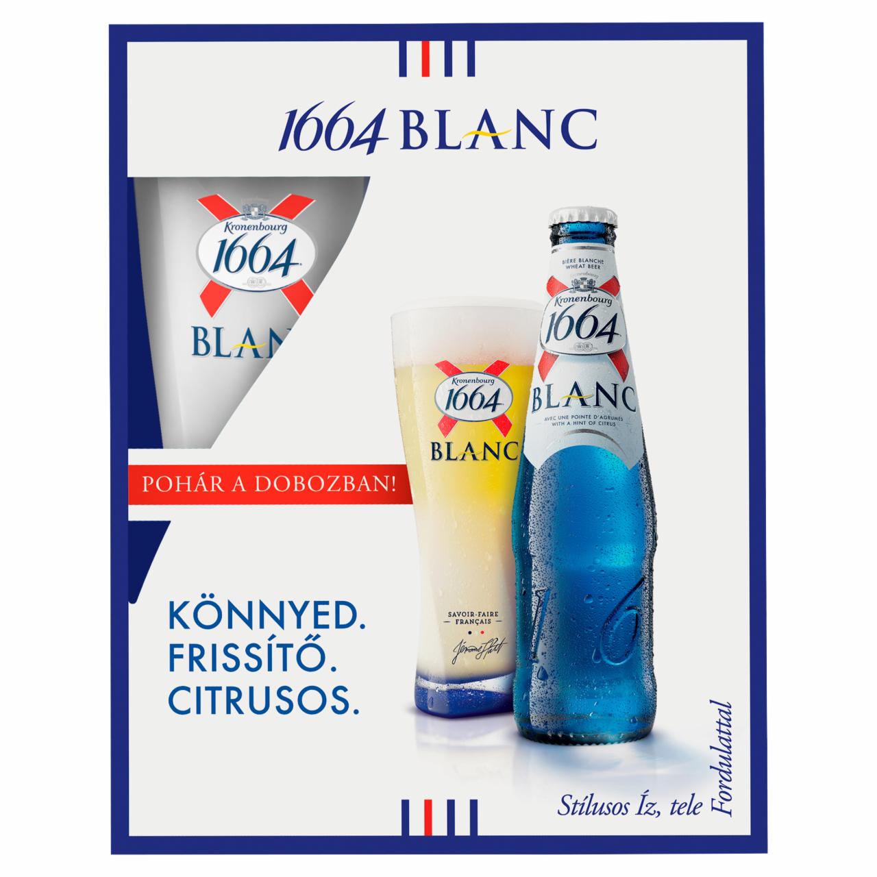 Képek - Kronenbourg 1664 Blanc búzasör 5% 5 x 0,33 l + 1 pohár