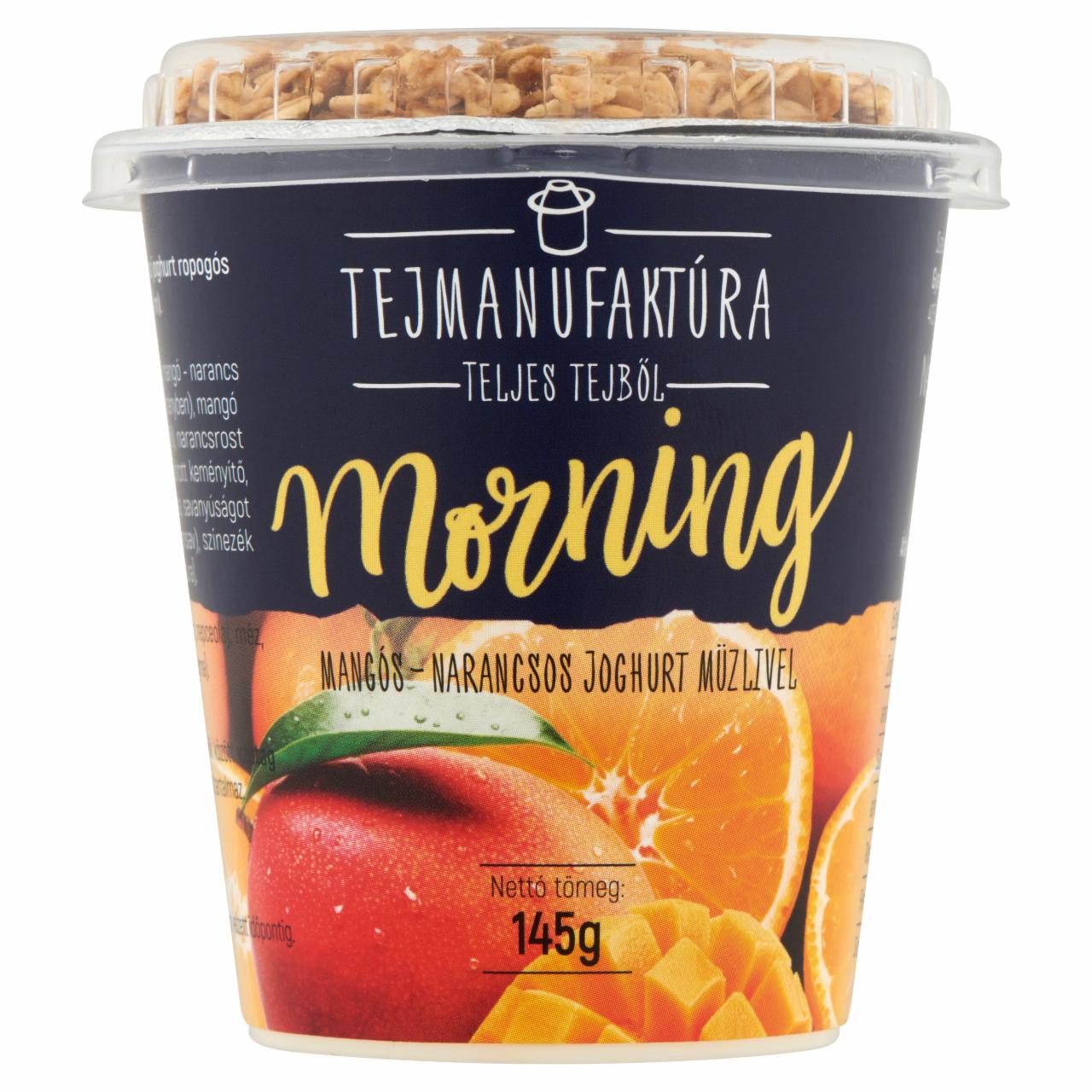 Képek - Tejmanufaktúra Morning mangós-narancsos joghurt müzlivel 145 g