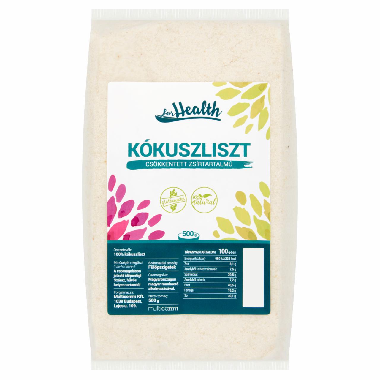 Képek - For Health csökkentett zsírtartalmú kókuszliszt 500 g