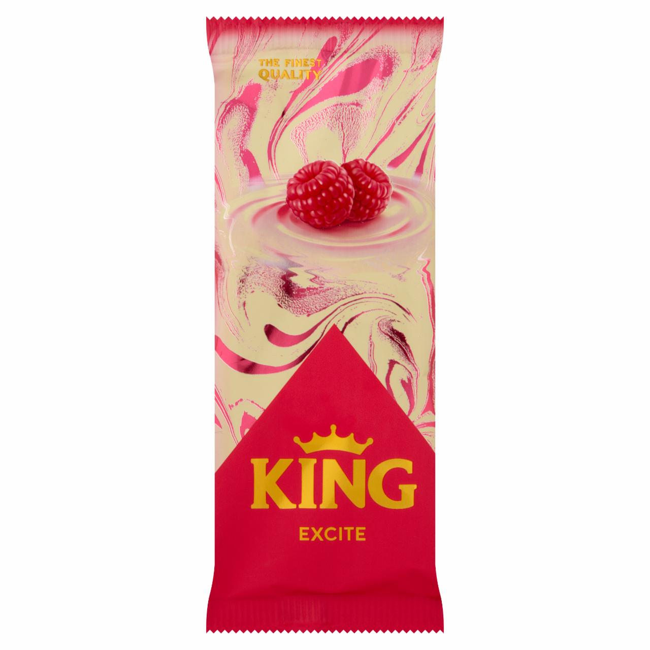 Képek - King Excite panna cotta ízű jégkrém málnás töltelékkel fehér csokoládé bevonattal 90 ml