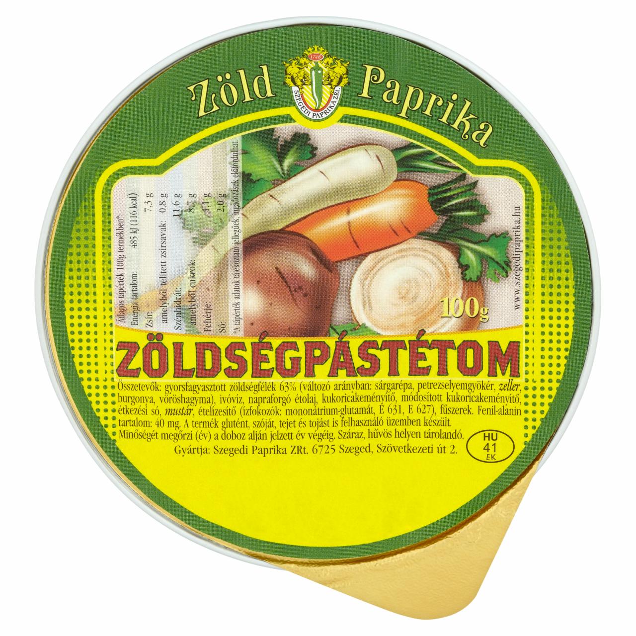 Képek - Zöld Paprika zöldségpástétom 100 g