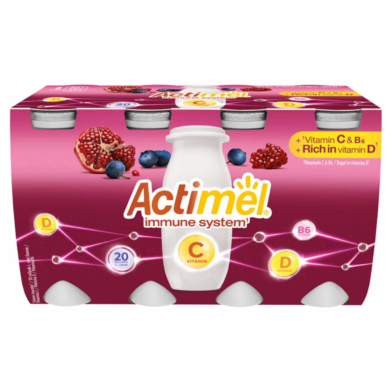 Képek - Danone Actimel zsírszegény, élőflórás gránátalma-áfonyaízű joghurtital 8 x 100 g (800 g)