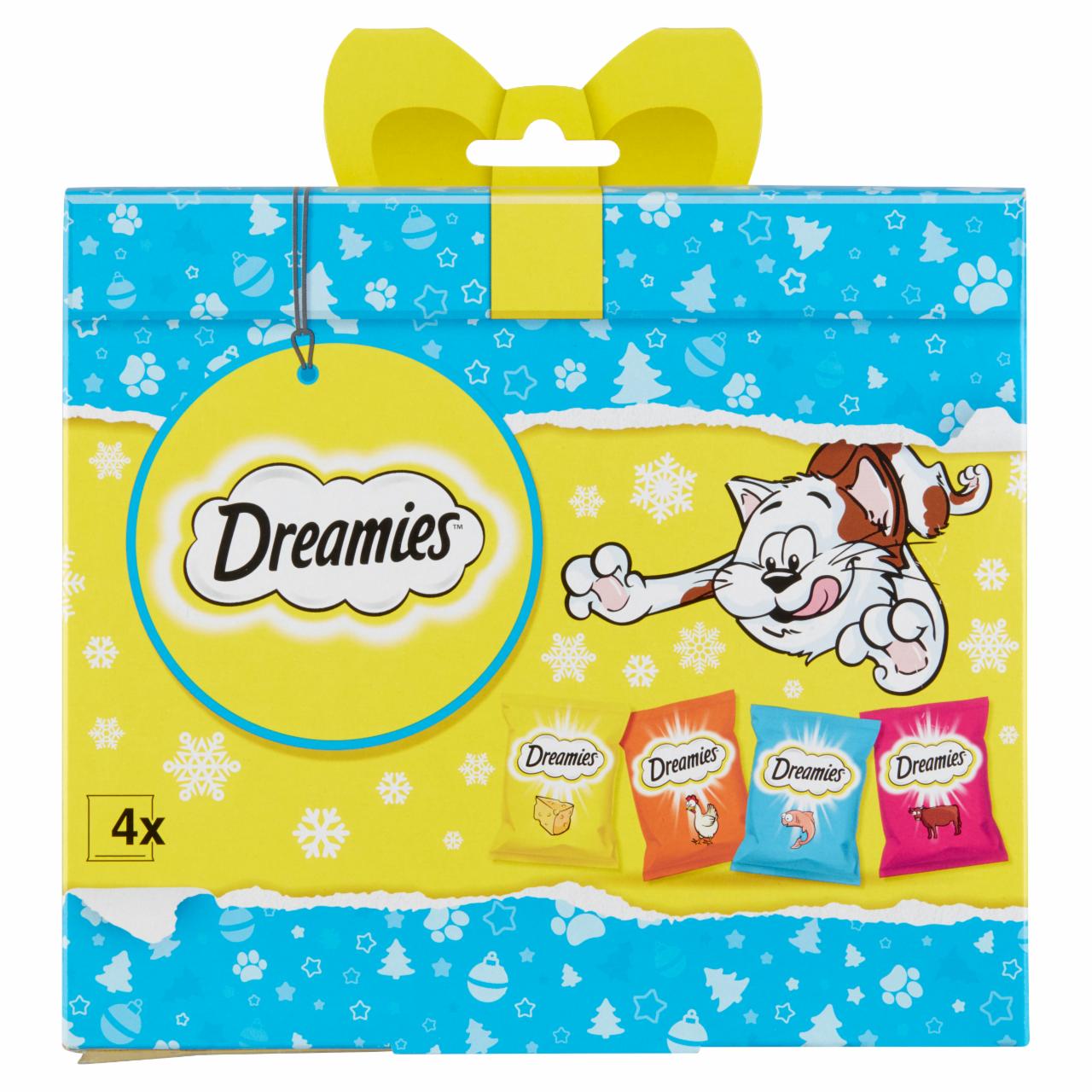 Képek - Dreamies kiegészítő macskaeledel felnőtt macskáknak & 8 hetesnél idősebb kölyköknek 4 x 30 g (120 g)