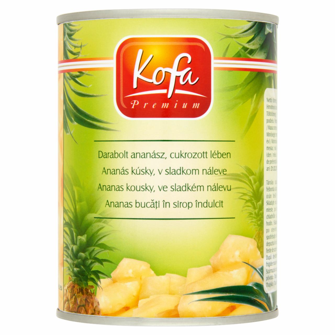 Képek - Kofa Premium darabolt ananász, cukrozott lében 565 g