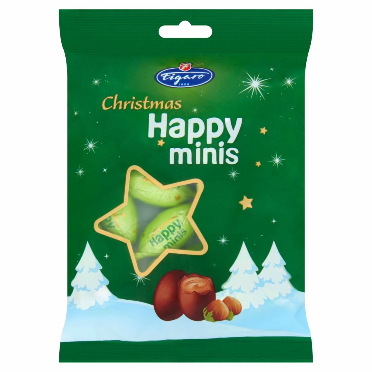 Képek - Figaro Christmas Happy Minis mogyorós krémmel töltött tejcsokoládék 110 g
