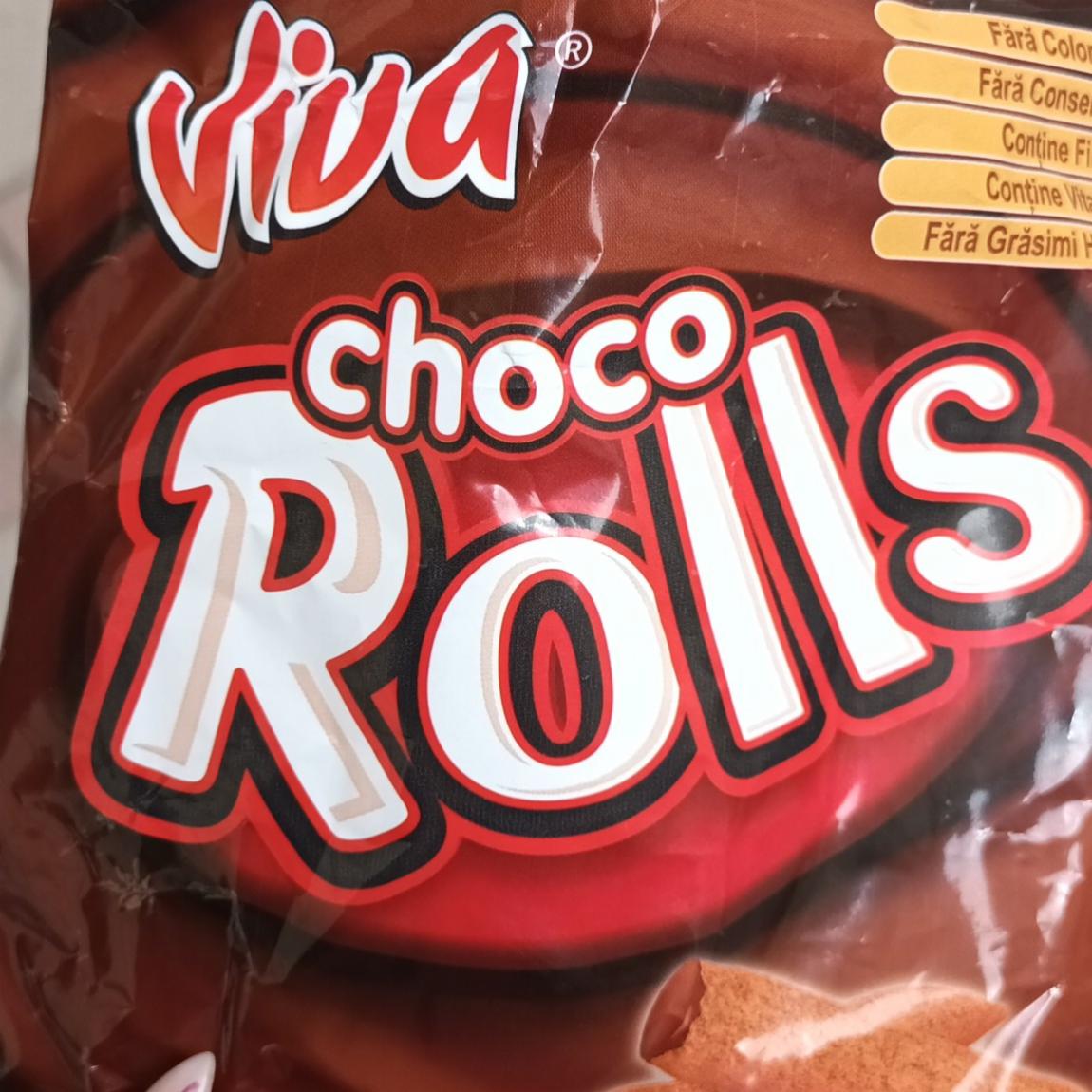 Képek - Choco Rolls kakaós-csokoládés krémmel töltött extrudált gabonarudacska Viva