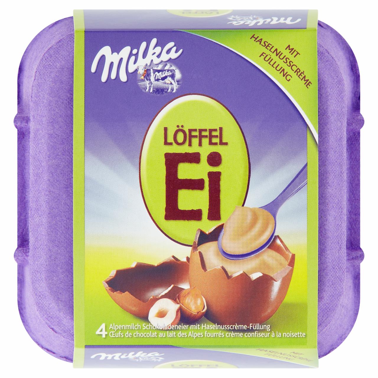 Képek - Milka Löffel Ei alpesi tejcsokoládé tojás mogyorós krémtöltelékkel 136 g